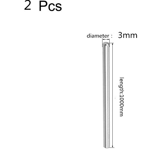LOKIH Torno Varilla Redonda Barra De Eje Sólido Longitud 1000Mm 2 Piezas,Diameter 3mm Length 1000mm