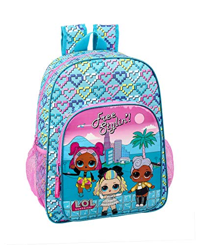 LOL Surprise Equipaje- Equipaje para niños Heart Mochila Grande Adaptable a Carro, Multicolor, Única