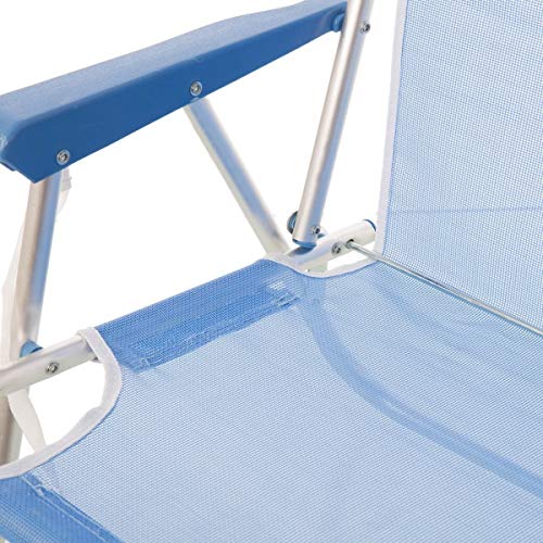 LOLAhome Silla de Playa Fija de Aluminio y Textileno (Azul)