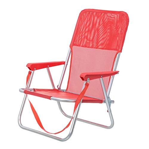 LOLAhome Silla de Playa Fija de Aluminio y Textileno (Coral)