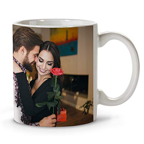 LolaPix Taza con Foto Personalizada. Regalos San Valentin Personalizados. Tazas Personalizadas Interior Color. Taza San Valentin de Cerámica. Corazones