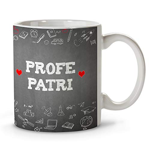 LolaPix Taza Profesor y Profesora Personalizada con Nombre/Texto del Maestro o Maestra y Alumnos. Regalo Original Fin de Curso. Varios diseños. Tiza