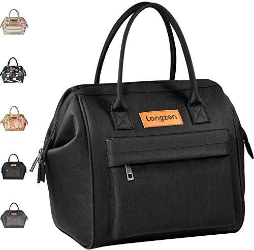 longzon 15L Bolsa Térmica Porta Alimentos Bolsa Térmica Comida Bolsas Isotermicas para Llevar Comida Almuerzo para adultos hombres para Trabajo Playa Viaje,Negro