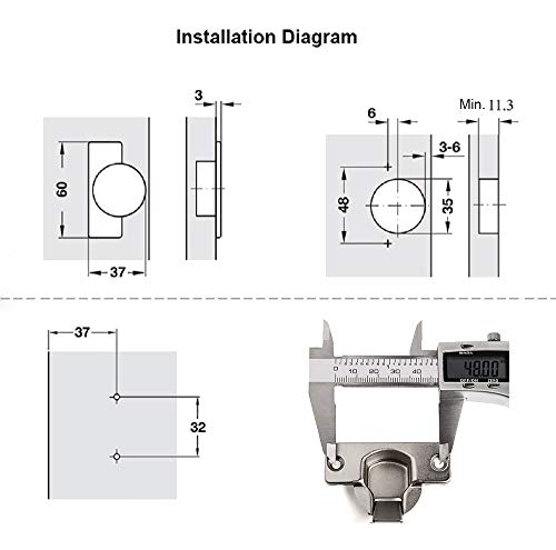 LOOTICH 110 Grado Bisagras Semi Solapado Automática con Amortiguación Integrada Bisagra con Mecanismo de Suave Lento Cierre Amortiguadores para Puerta de Mueble Armario de Cocina 8 Piezas