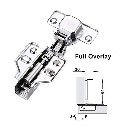 LOOTICH 110 Grado Totalmente Solapado Bisagras Automática con Amortiguación Integrada Bisagra con Mecanismo de Suave Lento Cierre Automático para Puerta de Mueble Armario de Cocina 8 Piezas