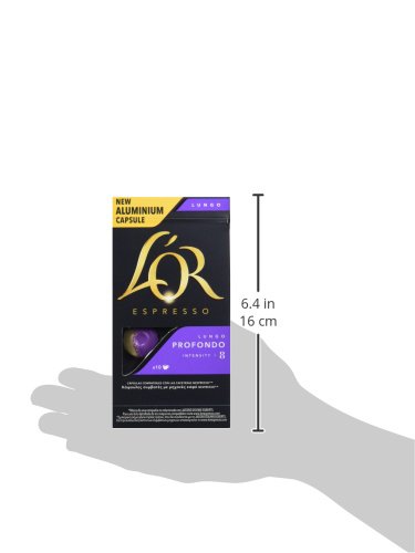 L'Or Espresso Café Lungo Profundo Intensidad 8 - 40 cápsulas de aluminio compatibles con máquinas Nespresso (R)* (4 Paquetes de 10 cápsulas)