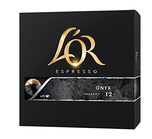 L'Or Espresso Café Onyx Intensidad 12 - 80 cápsulas de aluminio compatibles con máquinas Nespresso (R)* (4 Paquetes de 20 cápsulas)