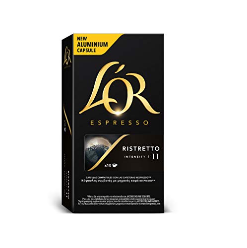 L'Or Espresso Café Ristretto Intensidad 11 - 50 cápsulas de aluminio compatibles con máquinas Nespresso (R)* (5 Paquetes de 10 cápsulas)