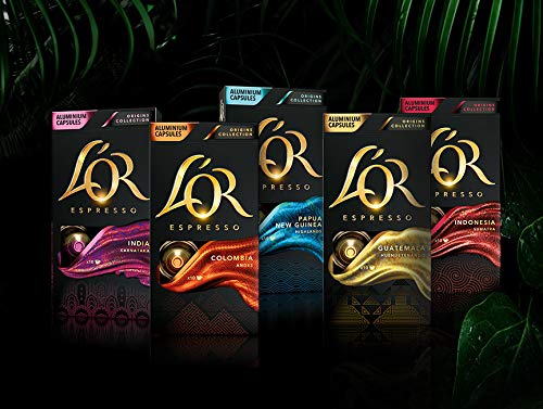 L’OR Origins Espresso Coffee Bundle – Cápsulas de Aluminio Compatibles con Máquinas Nespresso (R)* - 10 paquetes de 10 cápsulas (100 bebidas)