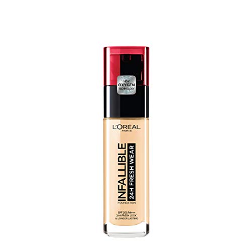 L'Oréal Paris Make-up designer Infalible 24H Fresh Wear Base de Maquillaje de Larga Duración - Tono 125 Naturel Rose, 30 ml