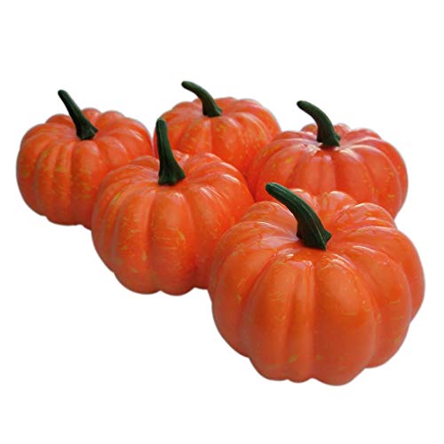 Lorigun Mini Calabazas Artificiales de 3"(80mm) 5Pcs