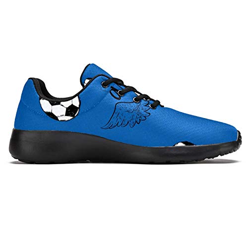 LORVIES - Balón de fútbol con volante, diseño de alas de ángel, zapatillas de deporte para hombre, estilo informal, (multicolor), 44 EU