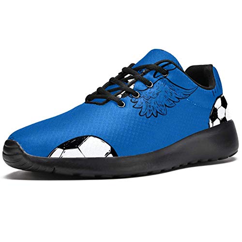 LORVIES - Balón de fútbol con volante, diseño de alas de ángel, zapatillas de deporte para hombre, estilo informal, (multicolor), 44 EU