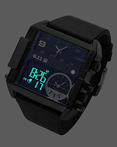 Los Productos Militares Al Aire Libre De Moda Muestran Más Electrónica Deportiva Relojes de Pulsera Personalidad Creativa De Los Hombres Reloj De Cuarzo Led@Fideos Negros