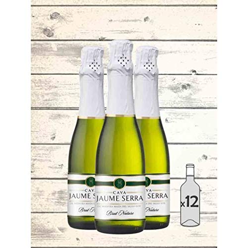 Lote de 12 Botellines Botellas Cava Jaume Serra Brut Nature 375ml - Vinos Baratos para Detalles de Bodas