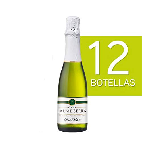 Lote de 12 Botellines Botellas Cava Jaume Serra Brut Nature 375ml - Vinos Baratos para Detalles de Bodas