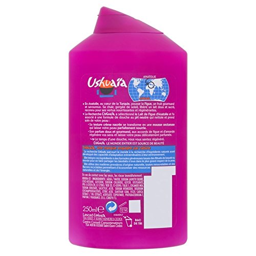 Lote de 3 cremas de ducha Ushuaïa, nutritivas, con leche de higos de Anatolia, 250 ml