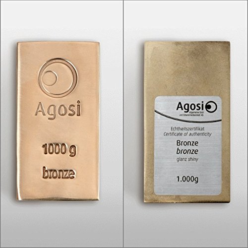 > Lote de 4 lingotes de 1kg de Metales alternativos. Incluye 4 lingotes de 1 kg de Bronce, Cobre, Aluminio y latón. Bellamente acuñados en refinería Alemana de Metales Preciosos Agosi