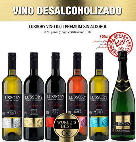 Lote degustación: 6 botellas Lussory, vino desalcoholizado 2 Blancos+2 Tintos+ 1 Rosado + 1 Espumoso (6x0,75) SIN ALCOHOL