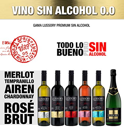 Lote degustación: 6 botellas Lussory, vino desalcoholizado 2 Blancos+2 Tintos+ 1 Rosado + 1 Espumoso (6x0,75) SIN ALCOHOL