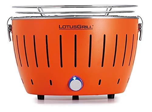 LotusGrill - Barbacoa compacta en 6 colores, Naranja mandarina.