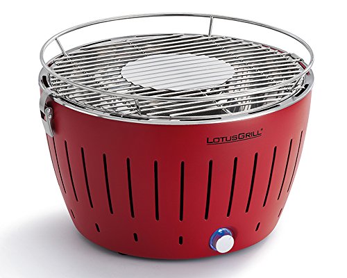 LotusGrill G-RO-34 - Barbacoa de carbón sin humo 35 x 26 x 23.4 , color rojo