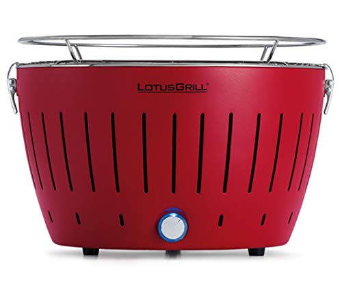 LotusGrill G-RO-34 - Barbacoa de carbón sin humo 35 x 26 x 23.4 , color rojo