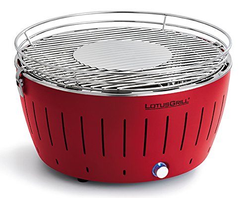 LotusGrill G-RO-435 - Barbacoa de carbón sin humo XL 43.5 x 43.5 x 29.5 , color rojo