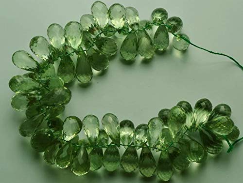 LOVEKUSH BEADS GEMSTONE 1 Strand Natural 8.5 Inch Stands Natural Super Green Amethyst Micro Faceted Drop shape Big Beads 15 TO 20 MM Code-RR-21957