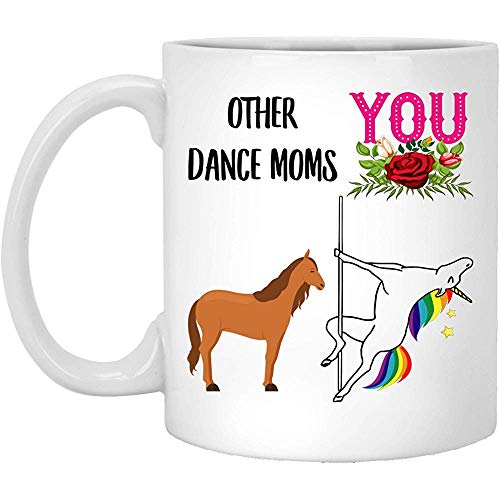 Lovesout Dance Mom Regalos para mujeres Mami Regalo de cumpleaños de Hija Hijo Funny Pole Dance Dream Horse Taza de café Blanco Cerámica 11 Oz