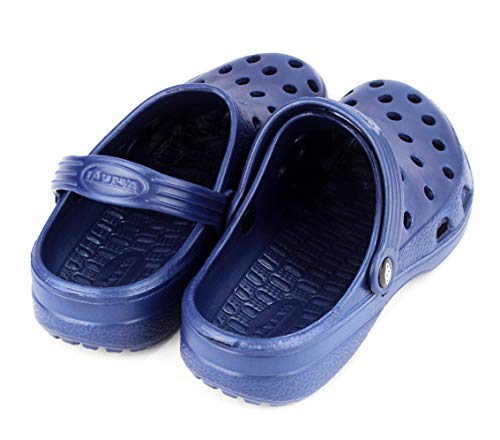 LOVEVA Zueco Sanitario Laboral Slipper, Zapatillas de Casa, Talón Abierto para Hombre Mujer Unisex, Antideslizante (810H Azul Oscuro, 40)