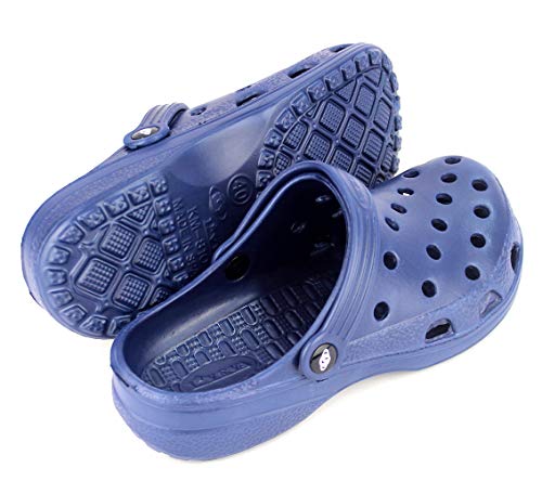 LOVEVA Zueco Sanitario Laboral Slipper, Zapatillas de Casa, Talón Abierto para Hombre Mujer Unisex, Antideslizante (810H Azul Oscuro, 40)