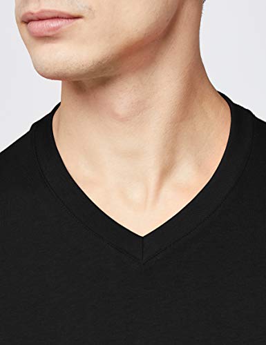 Lower East Herren T-Shirt mit V-Ausschnitt, 5er Pack, Einfarbig, Gr. XXX-Large, Schwarz