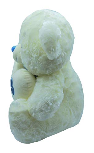 LOYFER Oso de Peluche 45cm Color Beige Regalo para Día de San Valentín con un corazón con Mensaje Love sensación de Felpa Muy Suave Azul