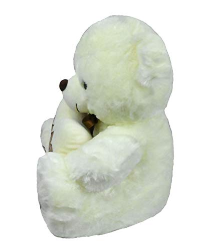 LOYFER Oso de Peluche 45cm Color Beige Regalo para Día de San Valentín con un corazón con Mensaje Love sensación de Felpa Muy Suave Azul (Beige)