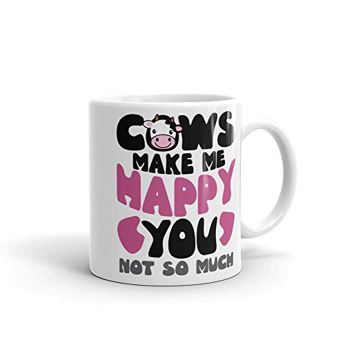 Lplpol Farmer Cows Make Me Happy Funny Mom Dad - Taza de café 0,3 l blanco