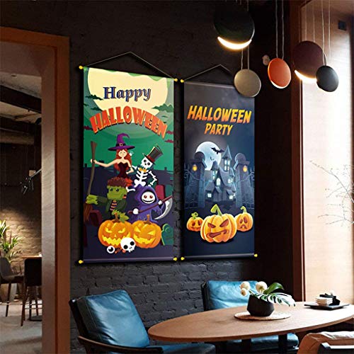 LQH Banner de Halloween Estilo -36inx16.5in Pergamino - Listo for Colgar de Halloween Decoración (Size : B)