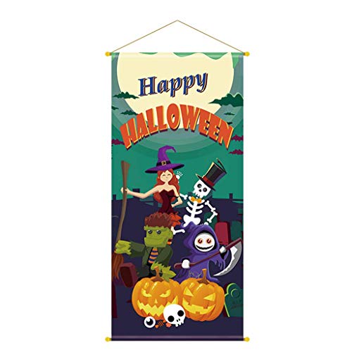 LQH Banner de Halloween Estilo -36inx16.5in Pergamino - Listo for Colgar de Halloween Decoración (Size : B)