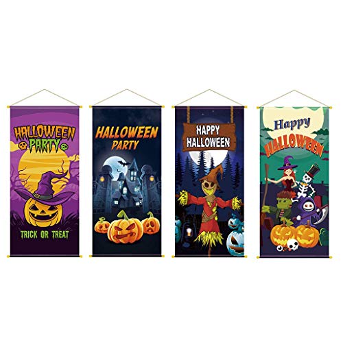 LQH Banner de Halloween Estilo -36inx16.5in Pergamino - Listo for Colgar de Halloween Decoración (Size : B)