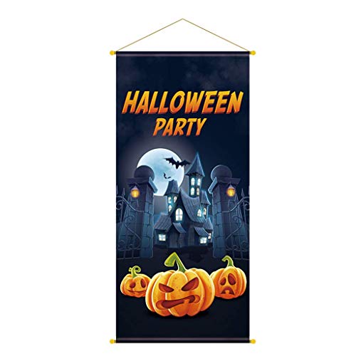 LQH Banner de Halloween Estilo -36inx16.5in Pergamino - Listo for Colgar de Halloween Decoración (Size : B)