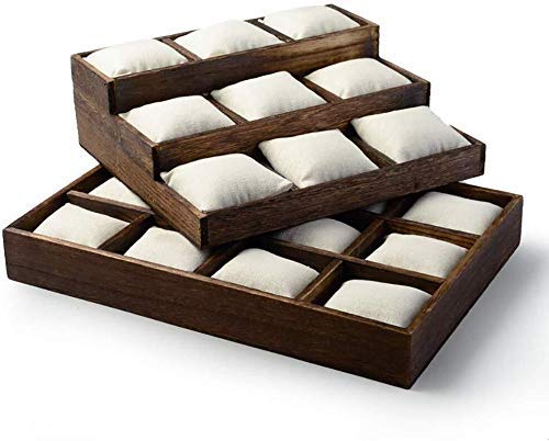 LQH Caja Decorativa joyería Fina Armario primas de Origen Natural asado de Madera del Arte Coreano Lino Multi-función de Pantalla Grande de la joyería joyero