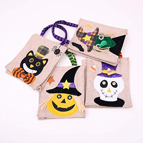 LQH Las Brujas de Halloween Candy Bag Bolso Calabaza Gato Negro Prop Decoración Presenta Regalo (Size : D)