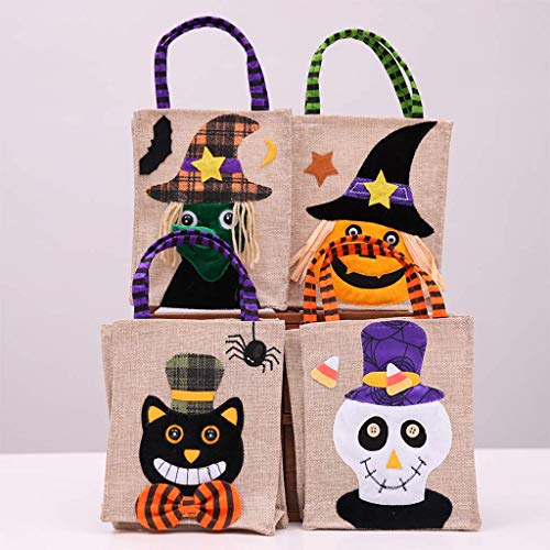 LQH Las Brujas de Halloween Candy Bag Bolso Calabaza Gato Negro Prop Decoración Presenta Regalo (Size : D)