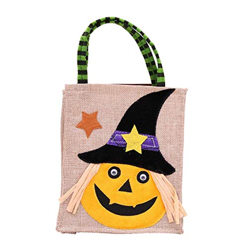 LQH Las Brujas de Halloween Candy Bag Bolso Calabaza Gato Negro Prop Decoración Presenta Regalo (Size : D)