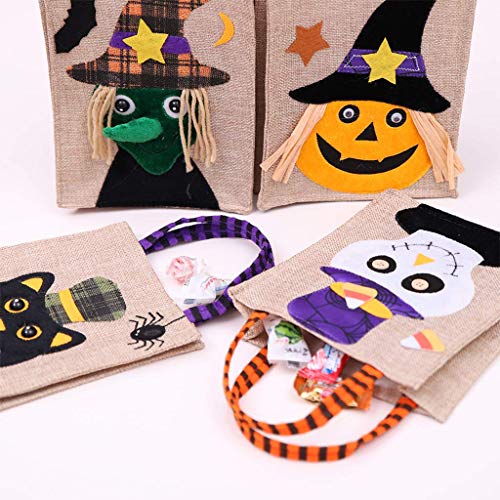 LQH Las Brujas de Halloween Candy Bag Bolso Calabaza Gato Negro Prop Decoración Presenta Regalo (Size : D)