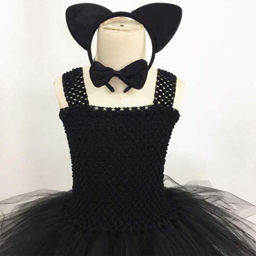 LQH Muchachas de los niños del Traje de Halloween Vestido de Pettiskirt Diadema Juego Lazo Cola (Size : Large)