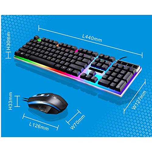 LQH Teclado inalámbrico, Teclado inalámbrico y ratón, Teclado inalámbrico de Juegos, Teclado inalámbrico Combo de ratón, Diseño Delgado, Ligero y Ultra Thin Teclado inalámbrico (Color : Black)