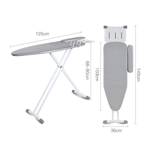 LQTYB Ajustable en Altura Tabla de Planchar, Plegable sólido Tabla de Planchar for Hotel, hogar y Paneles de Hierro Industrial, Gris