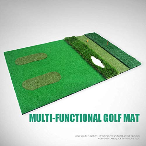 LSHUNYDE Accesorios de golf Golf Hit Pad Multifuncional Golf interior Pad de práctica personal Plegable libre Llevar Adecuado para todo tipo de varillas de madera y hierro 3.28 X 4.92 pies