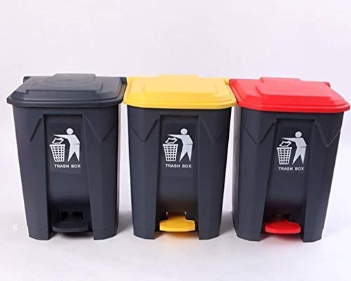 LSHWHT Cubos de Reciclaje Corredor Botes de Basura, Escuela de Hostelería Oficina Multifuncional de Basura al Aire Libre Pedal Bin Recipiente de residuos de plástico Bote de Basura HeWHui